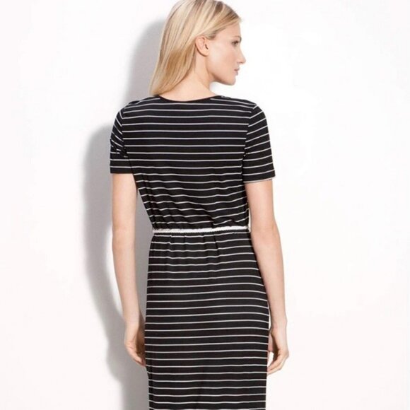 NWOT Calvin Klein Black Stripe Rope Belt Nautical Dress - Picture 2 of 11